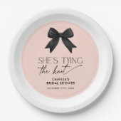 Assiettes En Carton Pink She's Tying The Knot Bow Mariage (Devant)