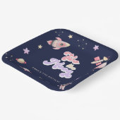 Assiettes En Carton Pink Space Two Moon Anniversaire (Angulaire)