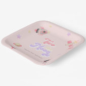 Assiettes En Carton Pink Space Two Moon Anniversaire (Angulaire)