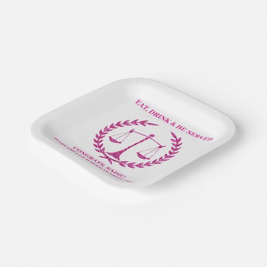 Assiettes En Carton Pink Sparkle Aesthétique Law School Graduation Par (Angulaire)