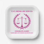 Assiettes En Carton Pink Sparkle Aesthétique Law School Graduation Par (Recto)