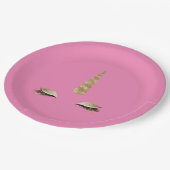 Assiettes En Carton Pink Sparkle Gold Glam Unicorne (Angle)