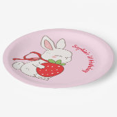 Assiettes En Carton Pink Strawberry Bunny Birthday (Angle)