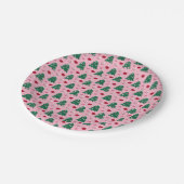 Assiettes En Carton Pink Sweet Greenery Noël Arbre vacances (Angle)