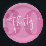 Assiettes En Carton Pink Trente-trentième fête d'anniversaire<br><div class="desc">C'est un rose Trente-Trente-Trente-Trentième Plaques Papier Fête Anniversaire!</div>