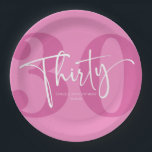 Assiettes En Carton Pink Trente-trentième fête d'anniversaire<br><div class="desc">C'est un rose Trente-Trente-Trente-Trentième Plaques Papier Fête Anniversaire!</div>