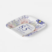 Assiettes En Carton Pink violet Floral God Frame 85e fête d'anniversai (Angulaire)