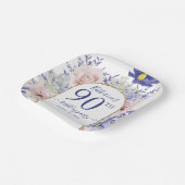 Assiettes En Carton Pink violet Floral God Frame 90e fête d'anniversai (Angulaire)