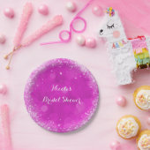 Assiettes En Carton Pink & White Sparkle Cinderella N'importe quelle f (Fête)