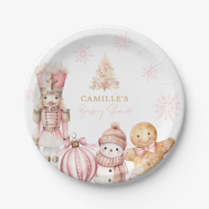 Assiettes En Carton Pink Winter Wonderland Baby shower