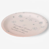 Assiettes En Carton Pink Winter Wonderland Snowflake Baby shower (Angle)