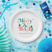 Assiettes En Carton Pins De Neige Joyeux Et Lumineux (Fête)