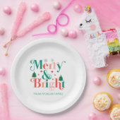 Assiettes En Carton Pins De Neige Joyeux Et Lumineux (Fête)
