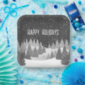 Assiettes En Carton Pins d'hiver (Fête)