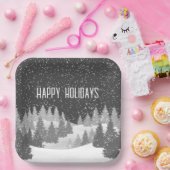 Assiettes En Carton Pins d'hiver (Fête)