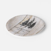 Assiettes En Carton Pins rustiques Bois Mariage campagnard simple (Angle)