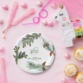Assiettes En Carton Pins rustiques Mariage de verdure forestière (Fête)