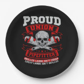 Assiettes En Carton Pipefitter Steamfitter Plumber - Main-d'oeuvre qua (Devant)