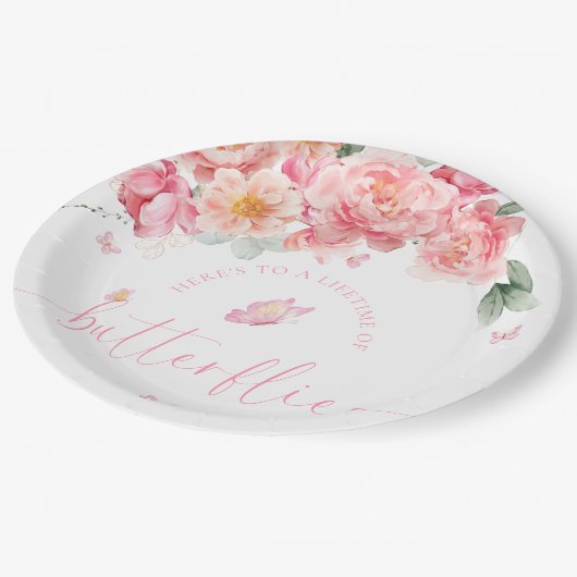 Assiettes En Carton Piper Paeonie Papillons pour toute une vie Fête de (Angle)