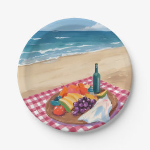 Assiettes En Carton Pique-nique à la plage Peinture de bord de mer