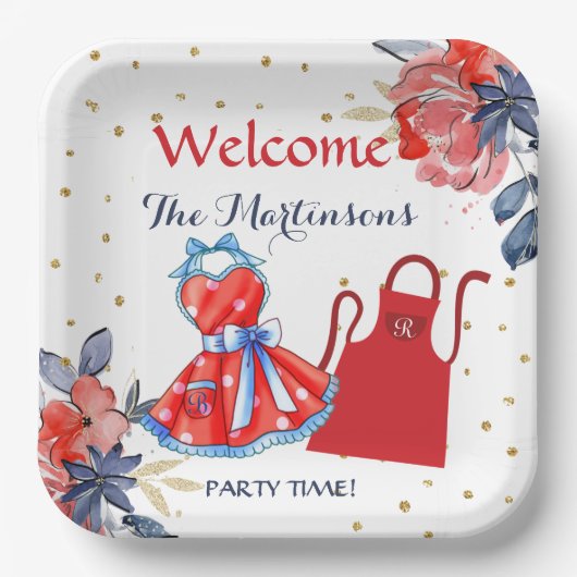 Assiettes En Carton Pique-nique BBQ d'été personnalisé (Recto)