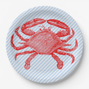 Assiettes En Carton Pique-nique de crabe de fruits de mer en été