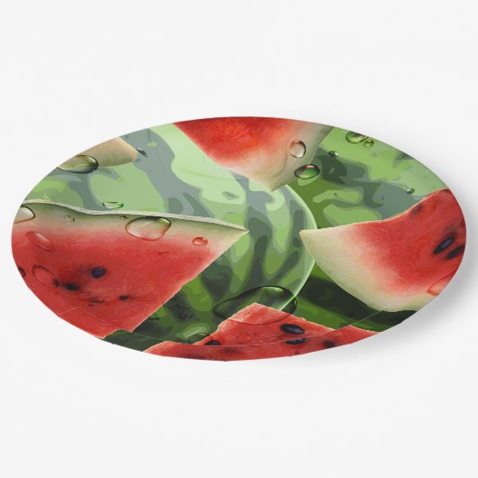 Assiettes En Carton Pique-nique de pastèque 9in (Angle)