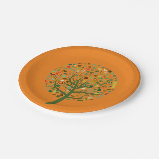 Assiettes En Carton Pique-nique parc fête arbre d'été (Angle)