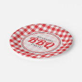 Assiettes En Carton Pique-nique Russe En vichy Rouge (Angle)