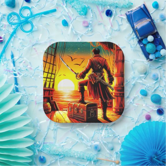 Assiettes En Carton Pirate Art (Fête)