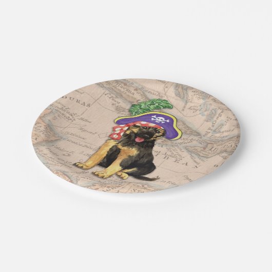 Assiettes En Carton Pirate berger allemand (Angle)