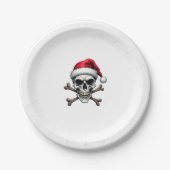 Assiettes En Carton Pirate Christmas Skull & Crossbones Santa Hat. Got (Devant)