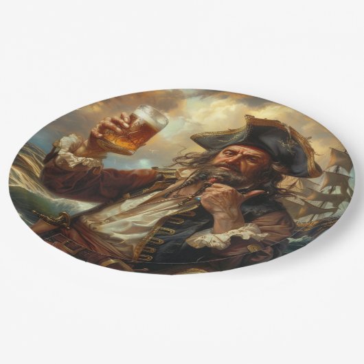 Assiettes En Carton Pirate Man Cave Bar Boisson Table BBQ (Angle)
