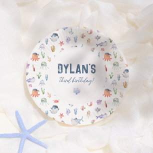 Assiettes En Carton Pirate Ocean Under the Sea Boy Anniversaire