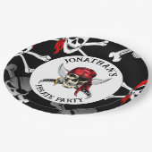 Assiettes En Carton PIRATE PARTY SKULLS Plaque en papier (Angle)