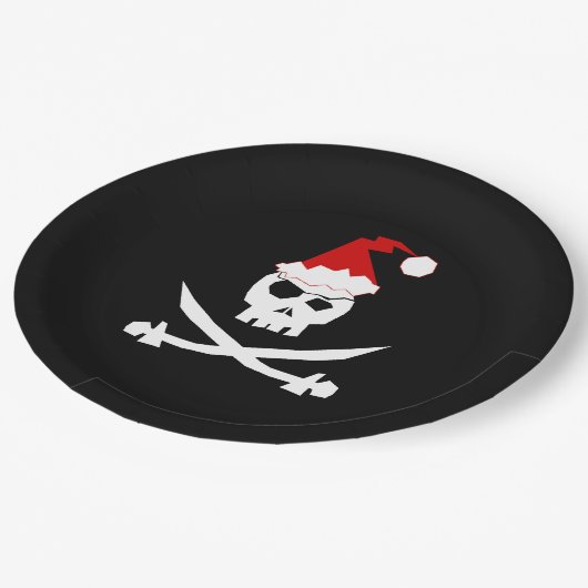Assiettes En Carton Pirate Père Noël (Angle)