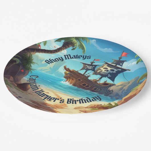 Assiettes En Carton Pirate Ship & Paradise Island Adventure (Angle)