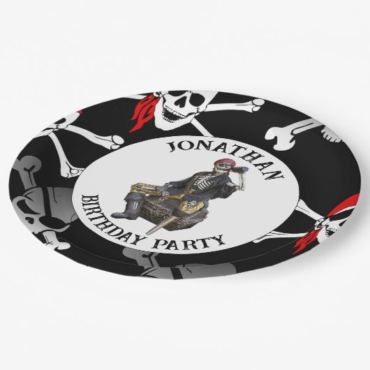 Assiettes En Carton Pirate Skeleton (Angle)