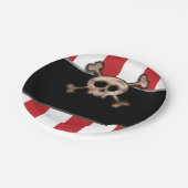 Assiettes En Carton Pirate Skull & Crossbones Rouge Blanc Anniversaire (Angle)