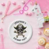 Assiettes En Carton Pirate thème fête adulte ANNIVERSAIRE BLANC (Fête)