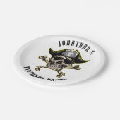 Assiettes En Carton Pirate thème fête adulte ANNIVERSAIRE BLANC (Angle)