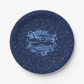 Assiettes En Carton Pisces Constellation and Zodiac Sign with Stars (Devant)