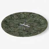 Assiettes En Carton Pisces Zodiac Sign on Woodland Digital Camo Deco (Angle)