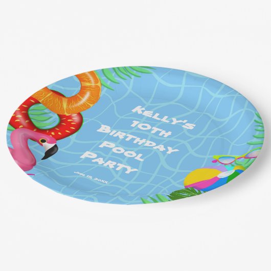 Assiettes En Carton Piscine amusante Piscine Fête Naissance (Angle)