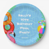 Assiettes En Carton Piscine amusante Piscine Fête Naissance (Devant)