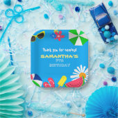 Assiettes En Carton Piscine Couleur Bleue Bleue Été Anniversaire Amusa (Fête)