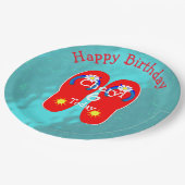 Assiettes En Carton Piscine d'été Plage fête mignonne Flip-Flop Graphi (Angle)
