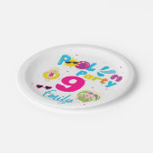 Assiettes En Carton Piscine Fête été Anniversaire Fille natation Corre (Angle)