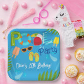 Assiettes En Carton Piscine fêtes été garçon fête d'anniversaire (Fête)