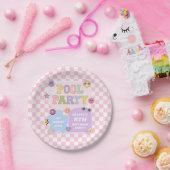 Assiettes En Carton Piscine Party Preppy Varsity Patch Anniversaire (Fête)